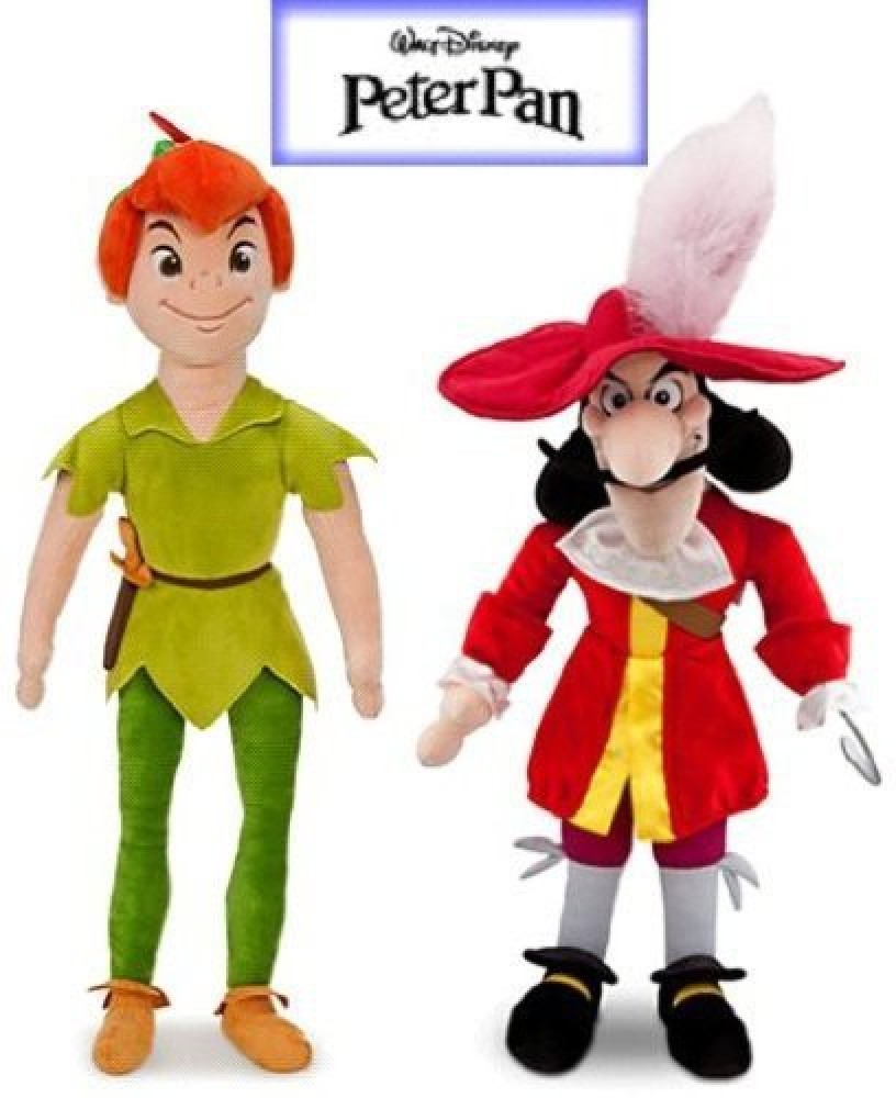 DISNEY Peter Pan And Captain Hook Plush Doll Set
