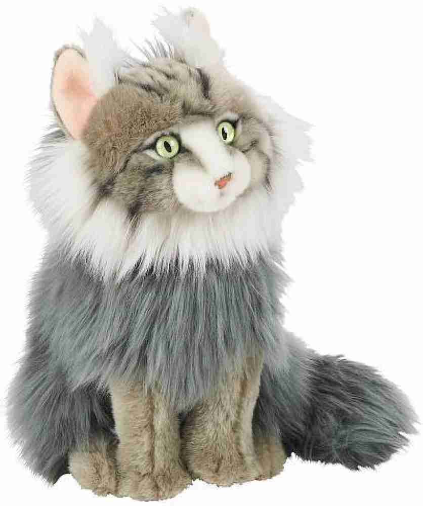 FAO Schwarz 12 inch Plush Maine Coon Cat Gray 24 inch 12