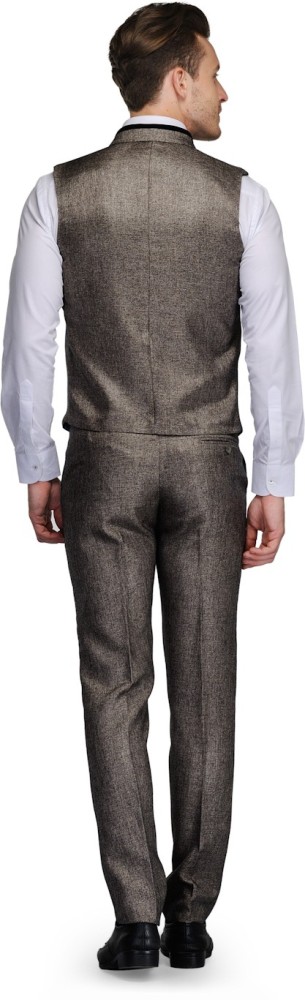 Single Breasted Three Piece Business Suit Coat Waistcoat Trousers   WearStyle