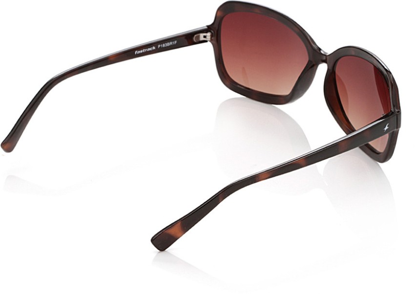 Oversized rectangular sunglasses in dark brown injection