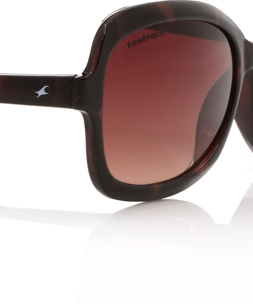 Oversized rectangular sunglasses in dark brown injection