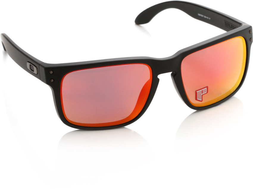 Buy OAKLEY HOLBROOK Wayfarer Sunglass Red For Men Online