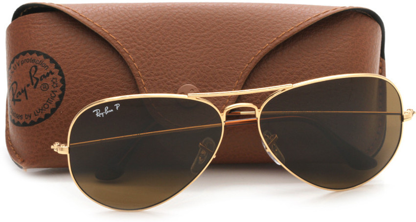 Brown aviator sunglasses discount ray ban