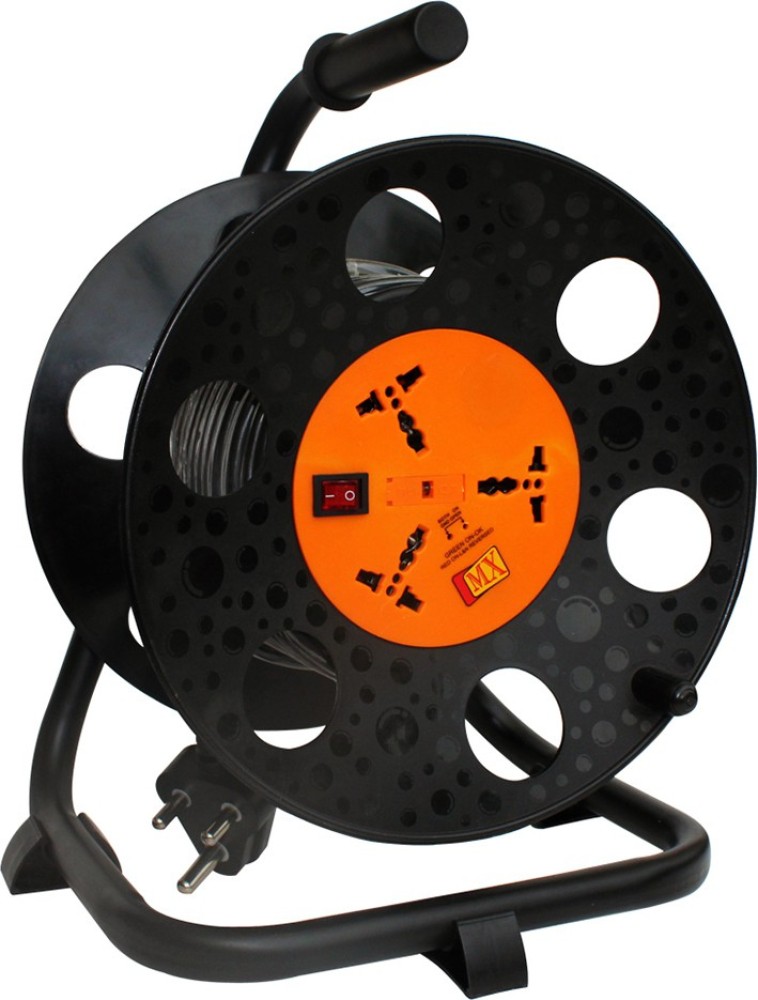 MX Universal Sockets Extension Reel with 50 Meters Electrical power cable  Spike suppressor Fuse and Mov technology Unbreakable 3 Socket Extension  Boards Price in India - Buy MX Universal Sockets Extension Reel