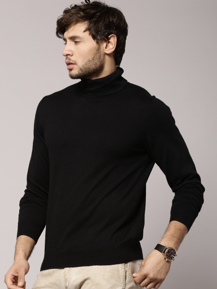 Black polo neck marks and spencer best sale