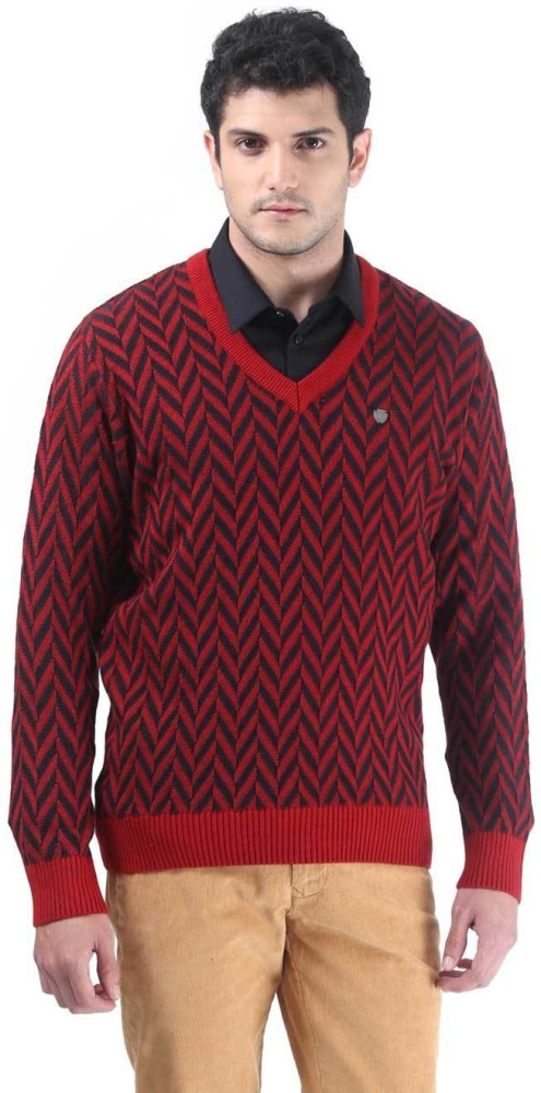 Consul Printed V Neck Casual Men Red Black Sweater Buy Red Consul Printed V Neck Casual Men Red Black Sweater Online at Best Prices in India Flipkart