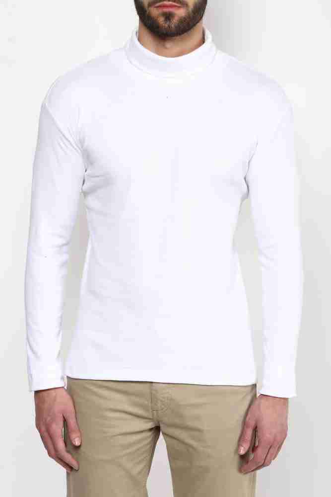 Buy Hypernation Men Black Solid High Neck T-shirt - Tshirts for Men 8255921