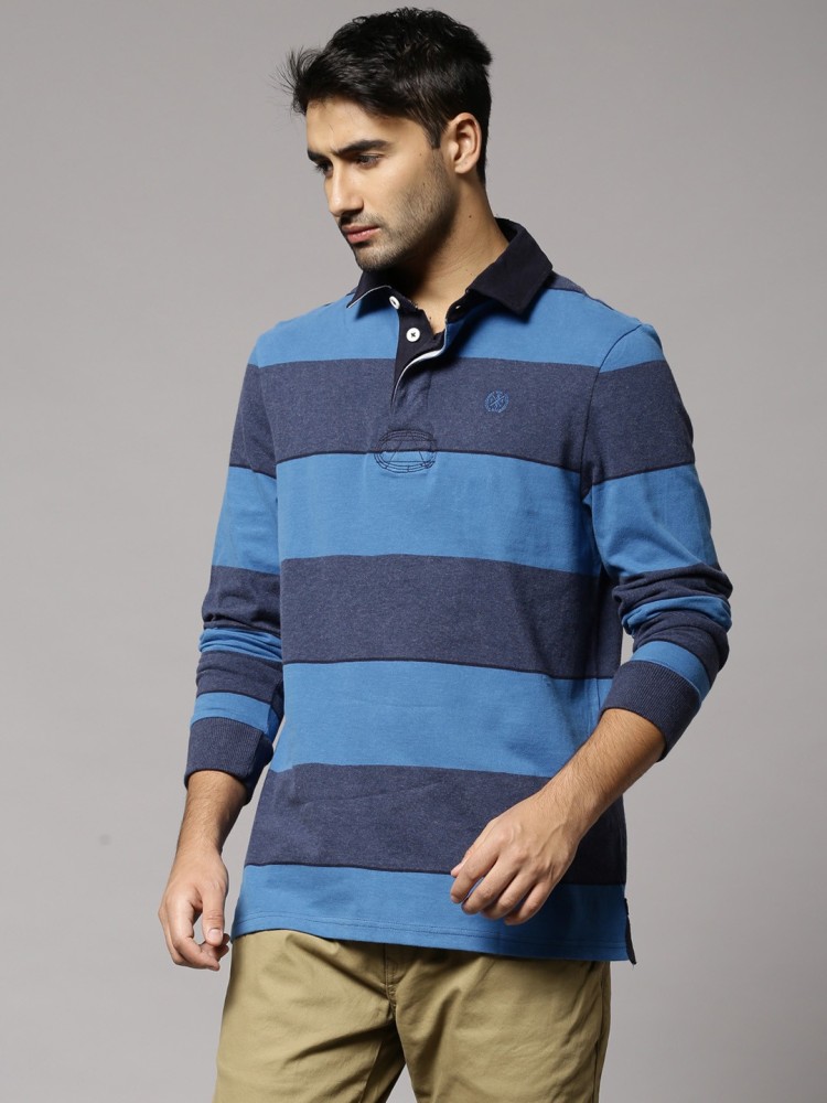 MARKS SPENCER Striped Men Polo Neck Blue T Shirt Buy Blue MARKS SPENCER Striped Men Polo Neck Blue T Shirt Online at Best Prices in India Flipkart