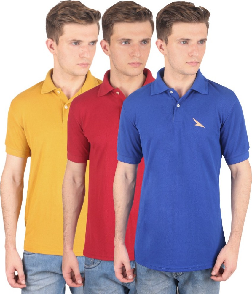 Buy PRO Lapes Pack of 4 Red, Yellow, Green & Blue Polo T-Shirt for