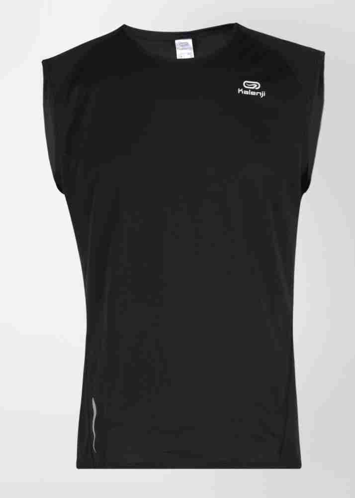 Decathlon - KALENJI Solid Men Round Neck Black T-Shirt - Buy Black