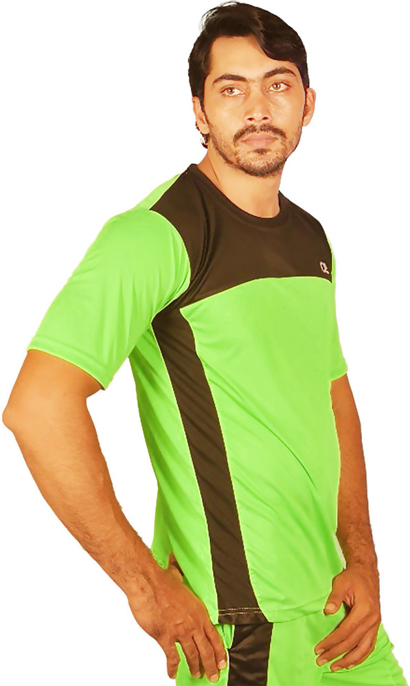 Dyed Colors Solid Men Round Neck Black Light Green T Shirt Buy