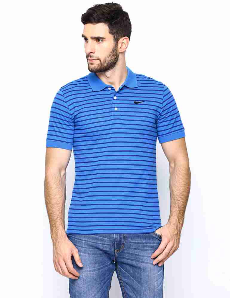 Nike blue striped polo shirt online