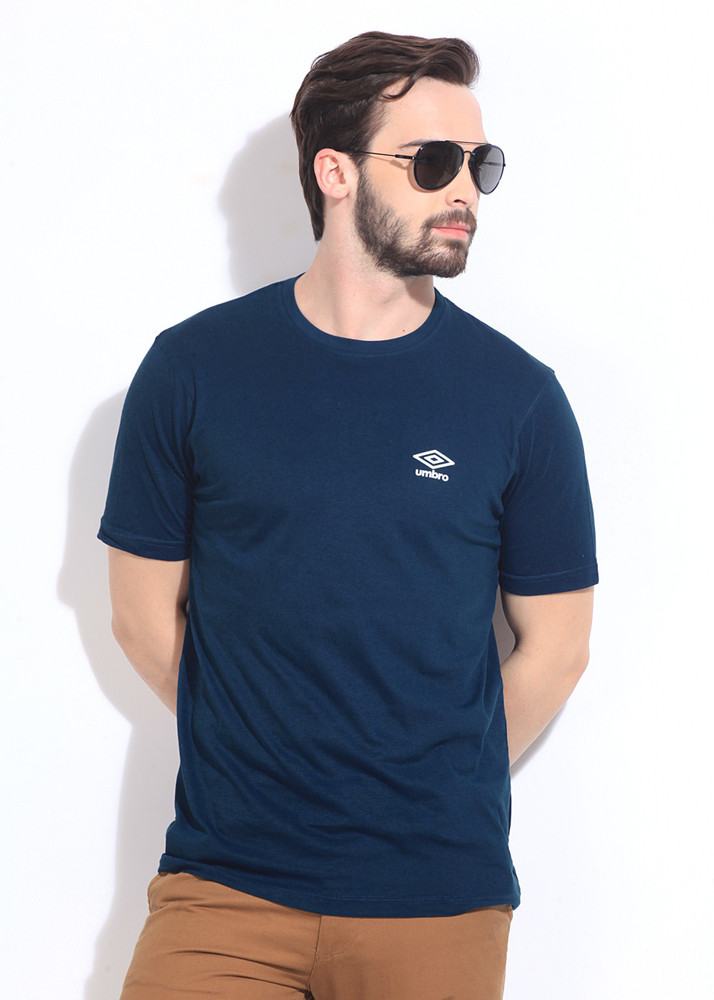 FBB UMBRO Solid Men Round Neck Dark Blue T Shirt Buy Dark Blue