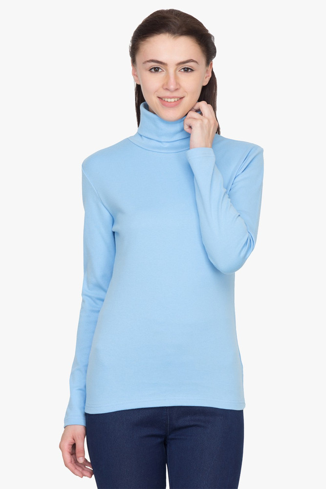 Light blue high neck top discount