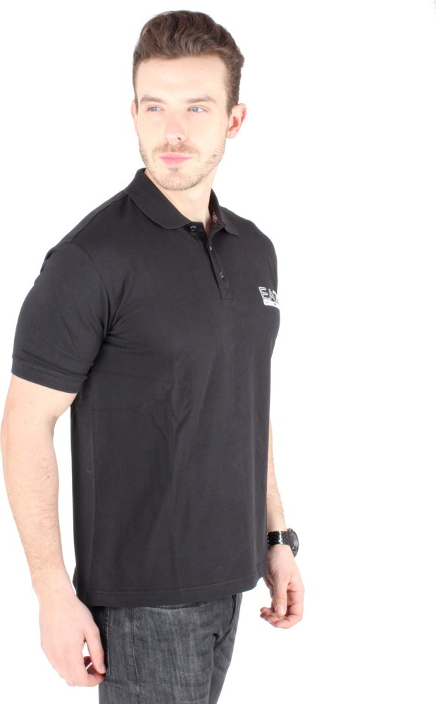 EMPORIO ARMANI Solid Men Polo Neck Black T Shirt Buy Black