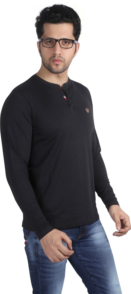 Nostrum Jeans Solid Men Round Neck Black T-Shirt - Buy Black Nostrum Jeans  Solid Men Round Neck Black T-Shirt Online at Best Prices in India