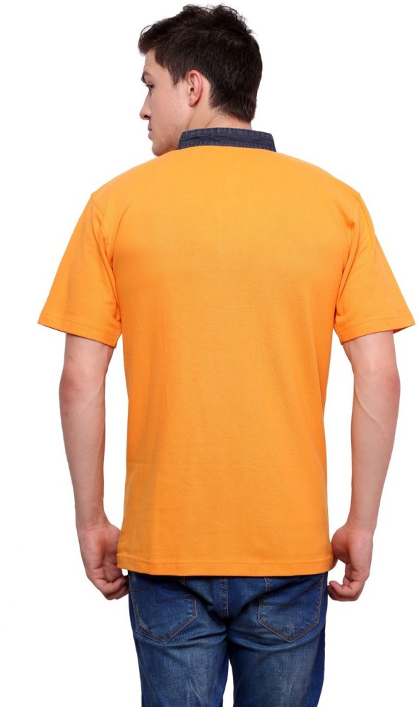 Orange t shirt with black clearance collar