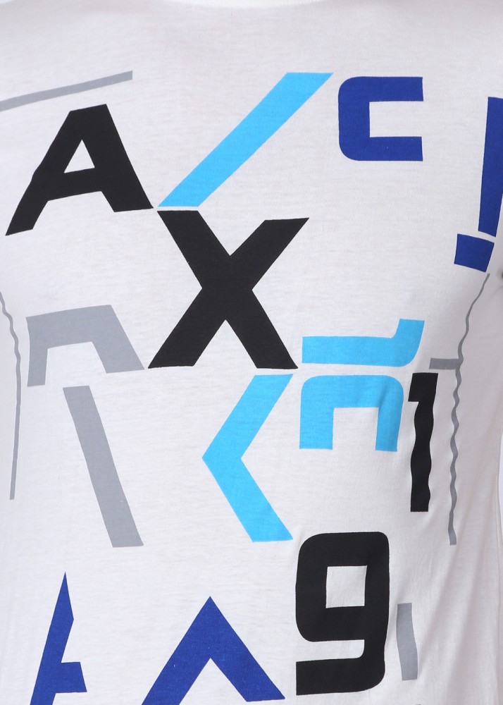 A X ARMANI EXCHANGE Printed Men Round Neck White T Shirt Buy