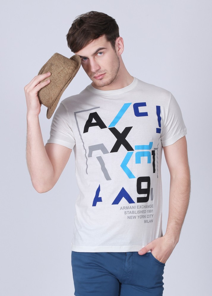 A/X ARMANI EXCHANGE Printed Men Round Neck White T-Shirt - Buy White A/X ARMANI Printed Men Round Neck White T-Shirt at Best Prices in India | Flipkart.com