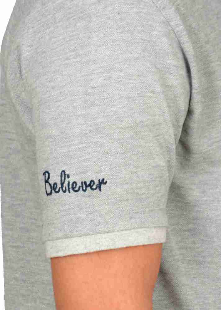 Being Muslim Solid Men Polo Neck Grey T Shirt Buy Grey Being