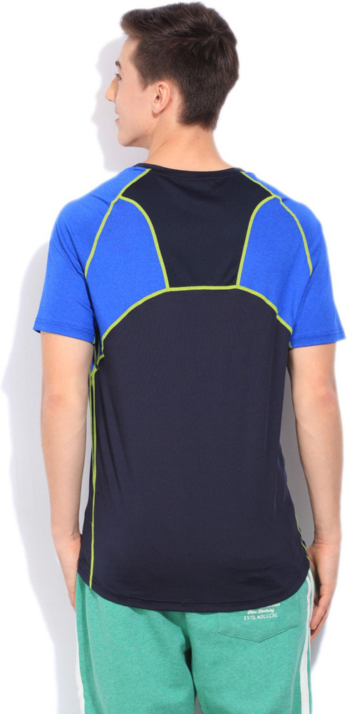 FBB UMBRO Solid Men Round Neck Blue Black T Shirt Buy NAVY
