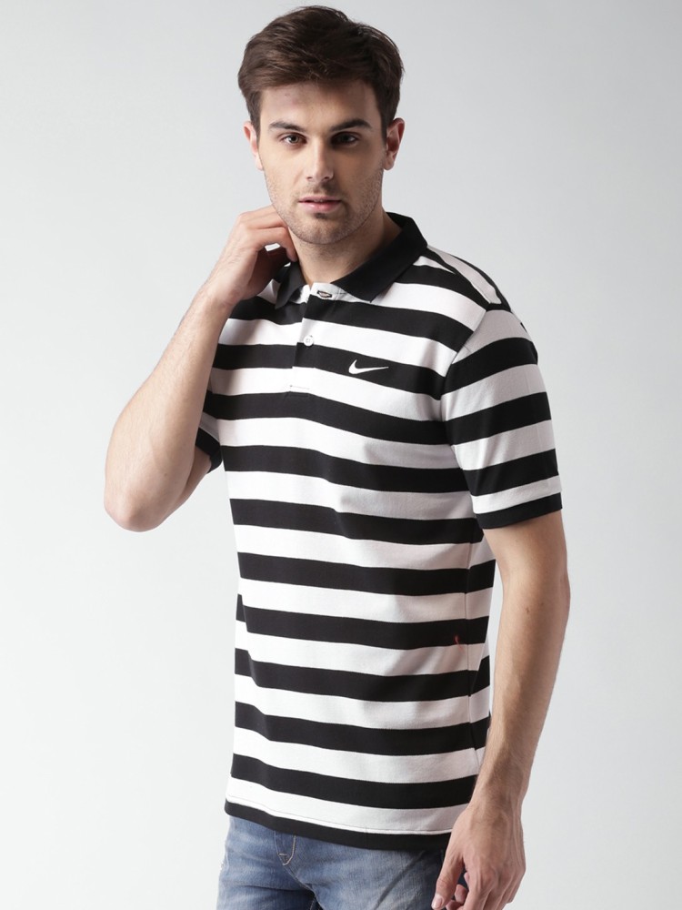 Nike stripe outlet polo shirt mens