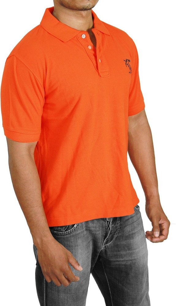 Boer and Fitch Solid Men Polo Neck Orange T Shirt Buy Orange
