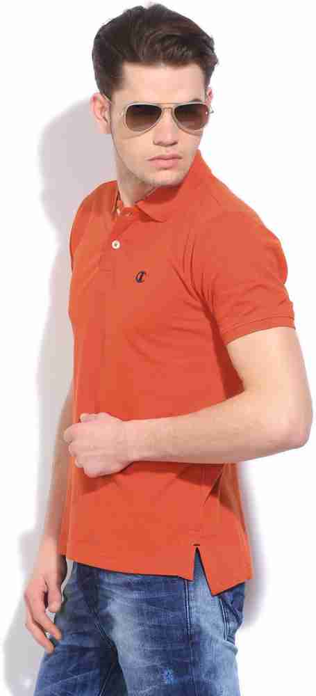 FBB CHAMPION Solid Men Polo Neck Orange T Shirt Buy Tango Navy