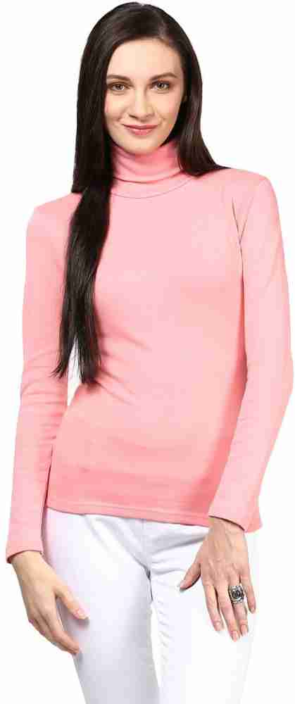 Baby pink shop high neck top