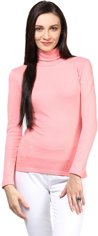 Pink high 2024 neck top