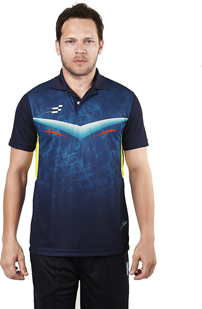 Sportiff Self Design Men Polo Neck Dark Blue T Shirt Buy Navy