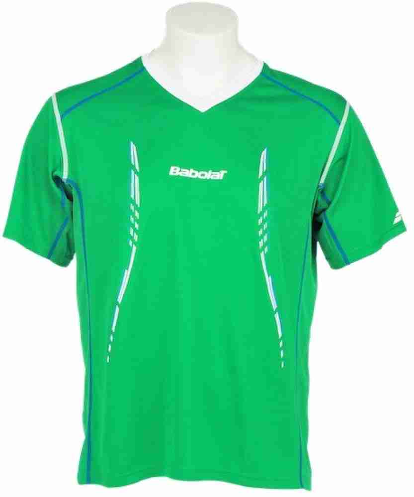 BABOLAT Solid Men V Neck Green T Shirt Buy Green BABOLAT Solid