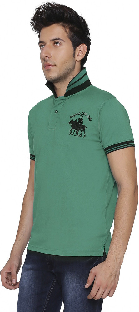 DXI Solid Men Polo Neck Green T Shirt Buy Green DXI Solid Men