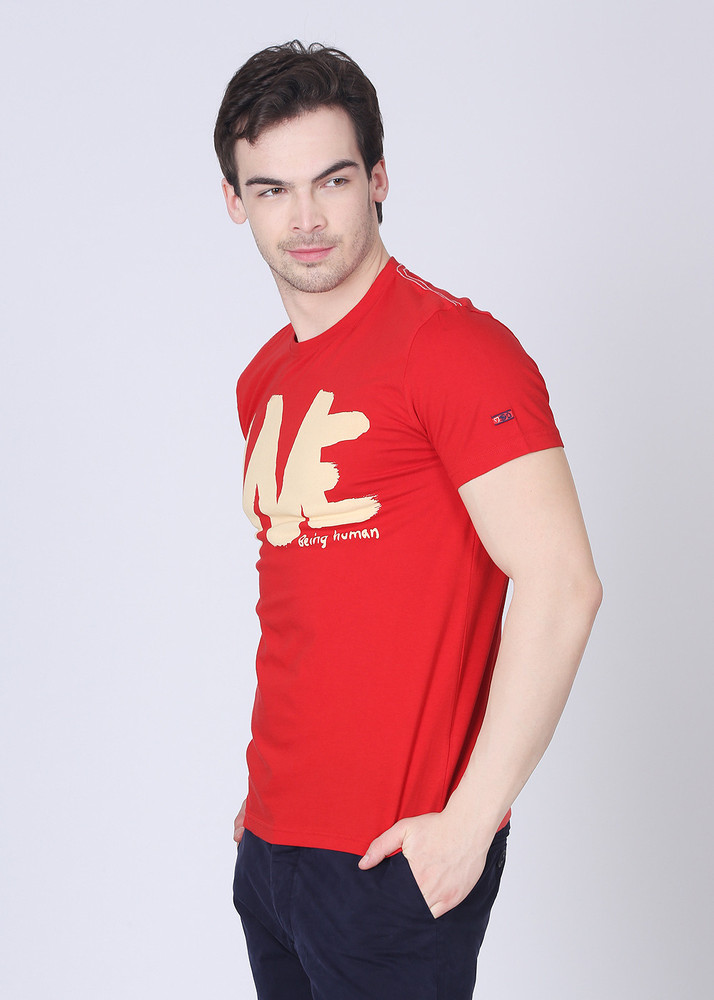 Being Human CLOTHING Printed Men Round Neck Red T Shirt Buy Red