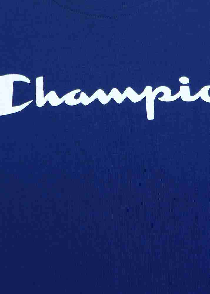 FBB CHAMPION Solid Men Round Neck Blue T Shirt Buy Blue FBB