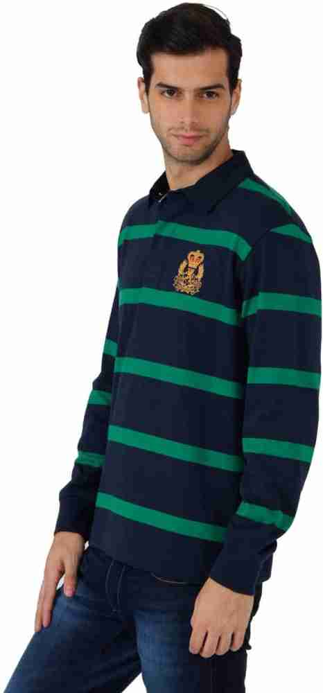 FAHRENHEIT Striped Men Polo Neck Dark Blue Green T Shirt Buy EVERGREEN NAVY FAHRENHEIT Striped Men Polo Neck Dark Blue Green T Shirt Online at Best Prices in India Flipkart