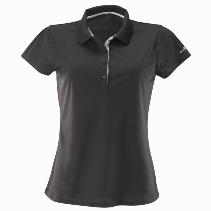 Decathlon ARTENGO Solid Women Polo Neck Black T Shirt Buy