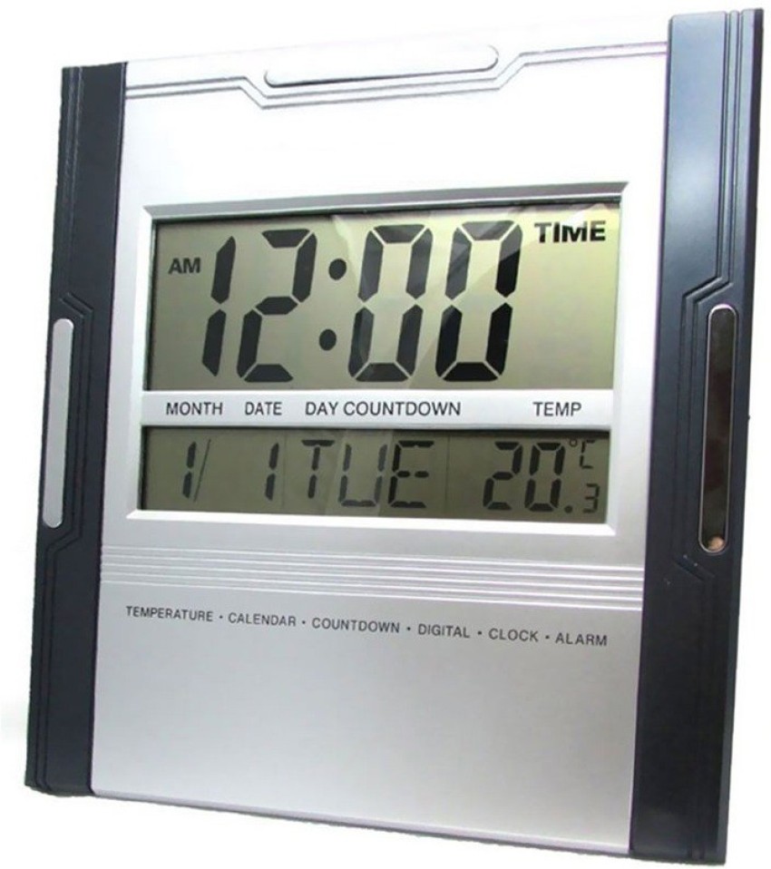 LCD Screen Digital Clock Car Dashboard Desk Stopwatch Alarm W/Flexible  Stand