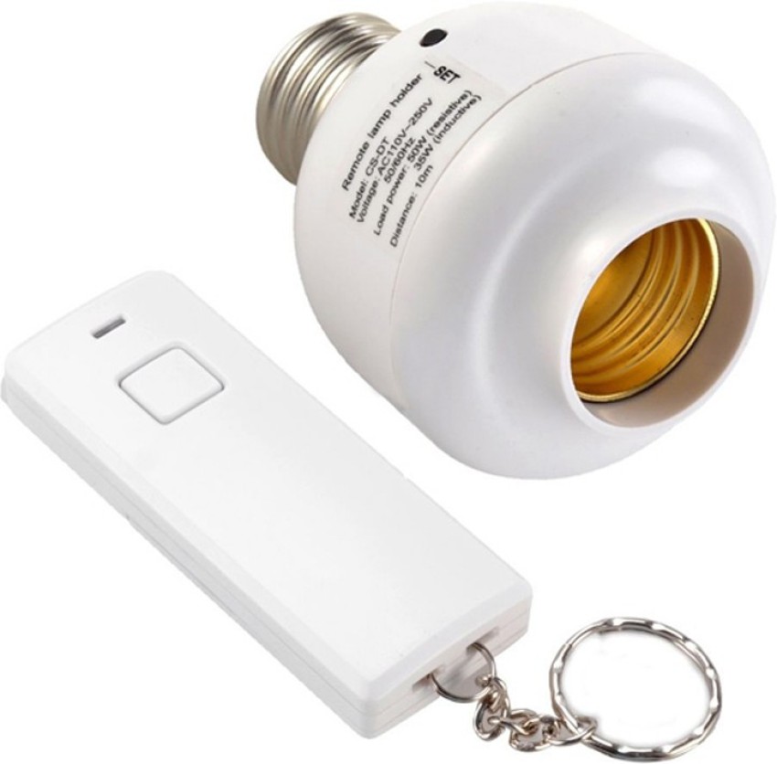 Wireless Remote Control Light Lamp E27 Screw Bulb Base Holder Cap Socket  Switch