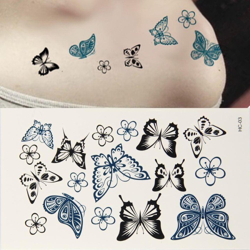 SIMPLY INKED Butterfly Temporary Tattoo Combo of 7 Tattoo Pack for all Butterfly  Tattoo Designs  JioMart