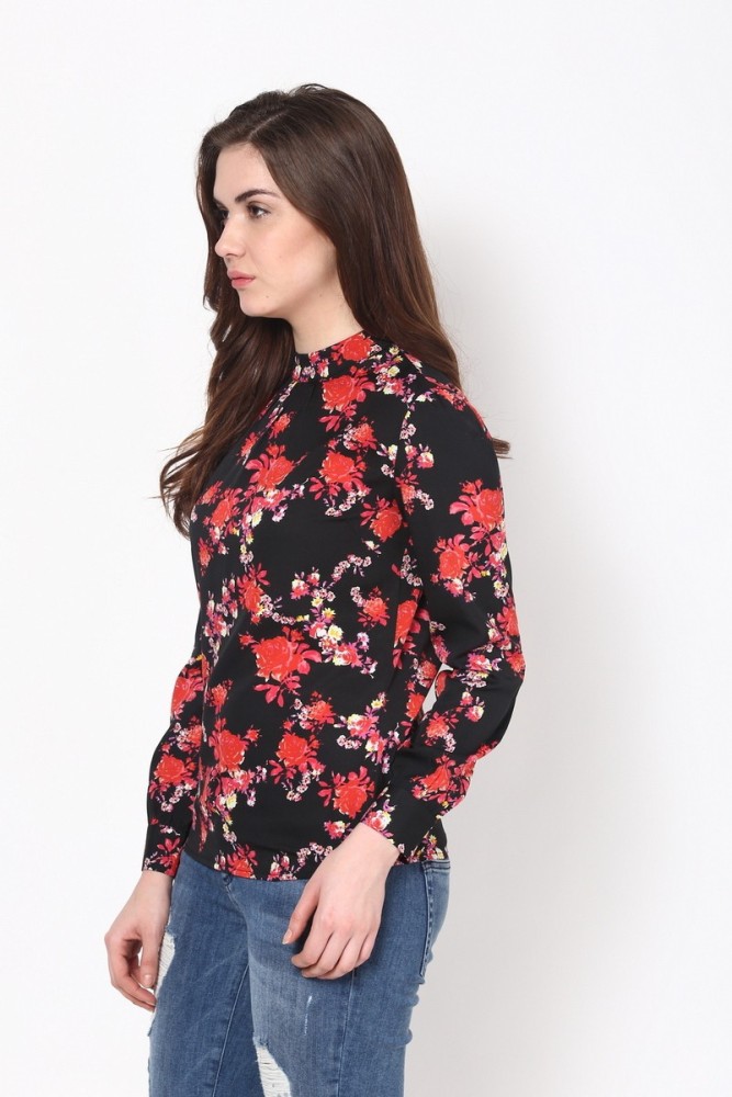 Buy Harpa Women Black Floral Top Online at Best Prices in India