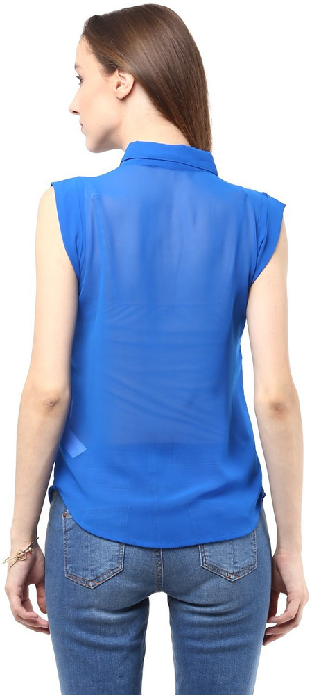 HARPA Casual Sleeveless Solid Women Blue Top - Buy Royal Blue HARPA Casual  Sleeveless Solid Women Blue Top Online at Best Prices in India |  Flipkart.com