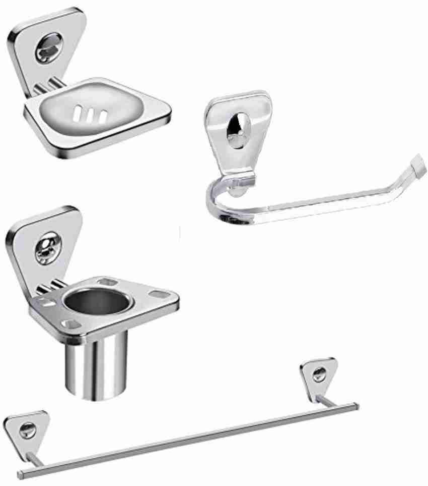 ANATOMIX Round Hook Towel Rod Pack of 4 , 24 inch , Towel Bar, 2 foot,  Stainless Steel Towel Rod , Hook Towel Bar, Towel Holder, Hook Towel Rod,  Aluminium Towel Rod with Chrome Finish.