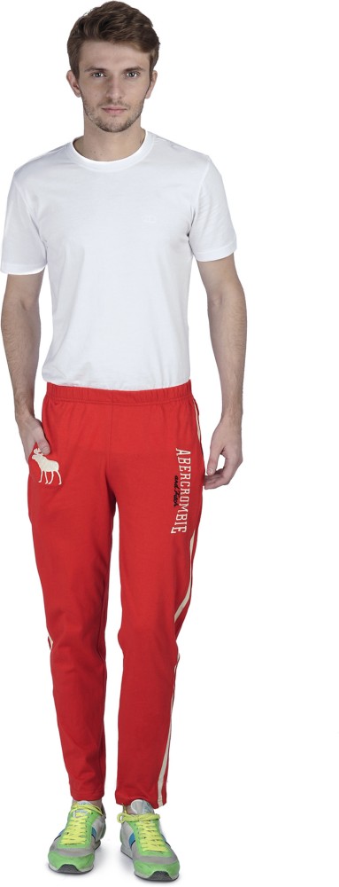Vintage ABERCROMBIE amp FITCH Red Lined Nylon Track Pants Size Large   eBay