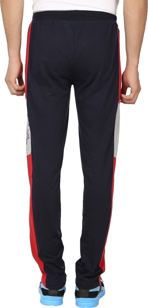 Premium Side Stripe Zip Pocket Track Pants Red Black 57 OFF