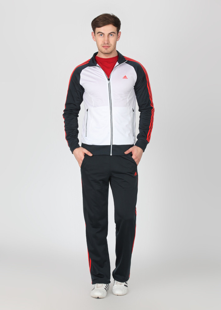 red white and blue adidas tracksuit