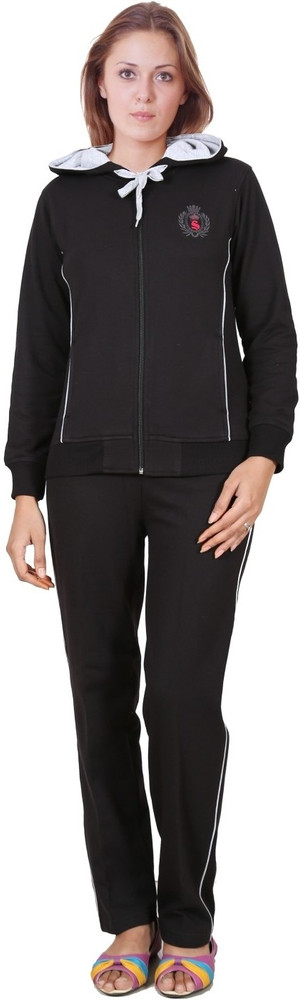 SPORTKING Solid Women Track Suit Buy Black SPORTKING Solid Women Track Suit Online at Best Prices in India Flipkart