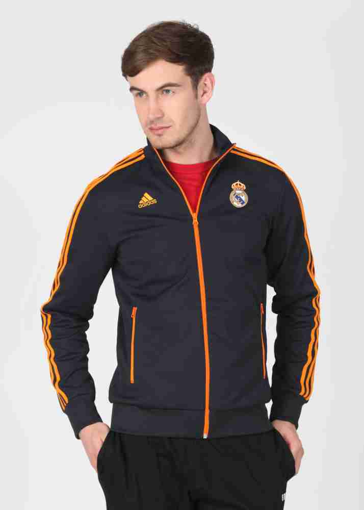 Black and clearance orange adidas jacket