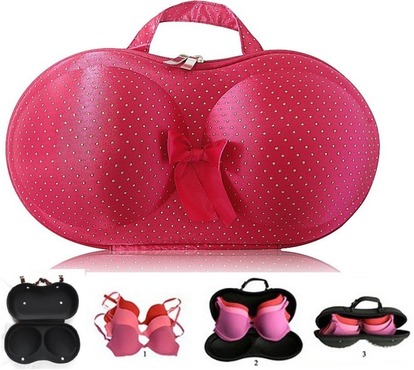 PackNBuy Bra Padded Lingerie Case Organizer Dark Pink Color with
