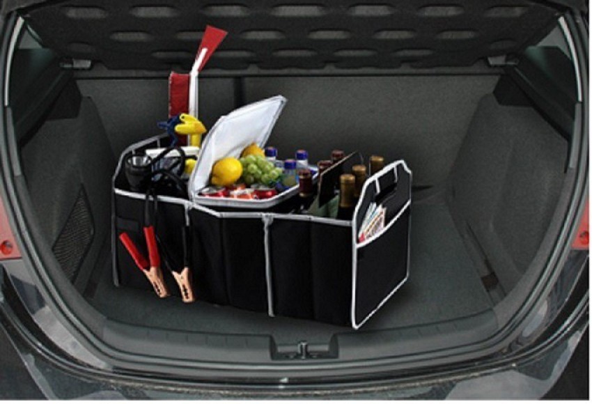 Sky Car Multipurpose Back Seat Trunk  Cooler Insulated Leak Proof  Collapsible Interior Vehicle Bag Dining Tray Box Foldable Travelling  Beverage Holder Picnic Luggage Carrier Black Price in India